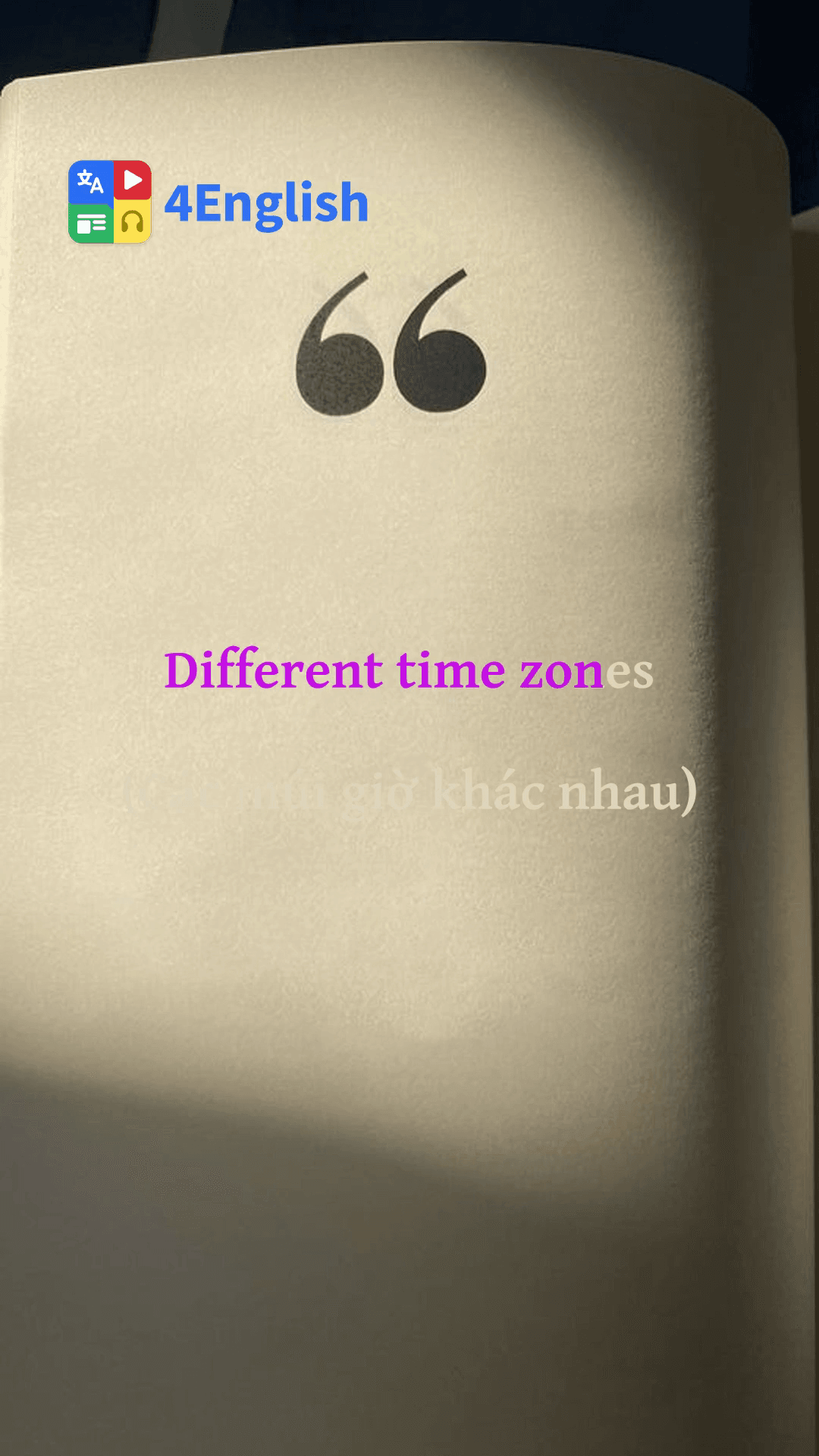 Different time zones (Các múi giờ khác nhau)